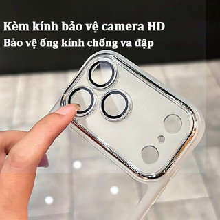 Ốp lưng iPhone trong suốt chống sốc kèm kính camera chống ố vàng cho iPhone 17 Air 16 15 14 13 12 11 Pro Max XS XR 7P 8P