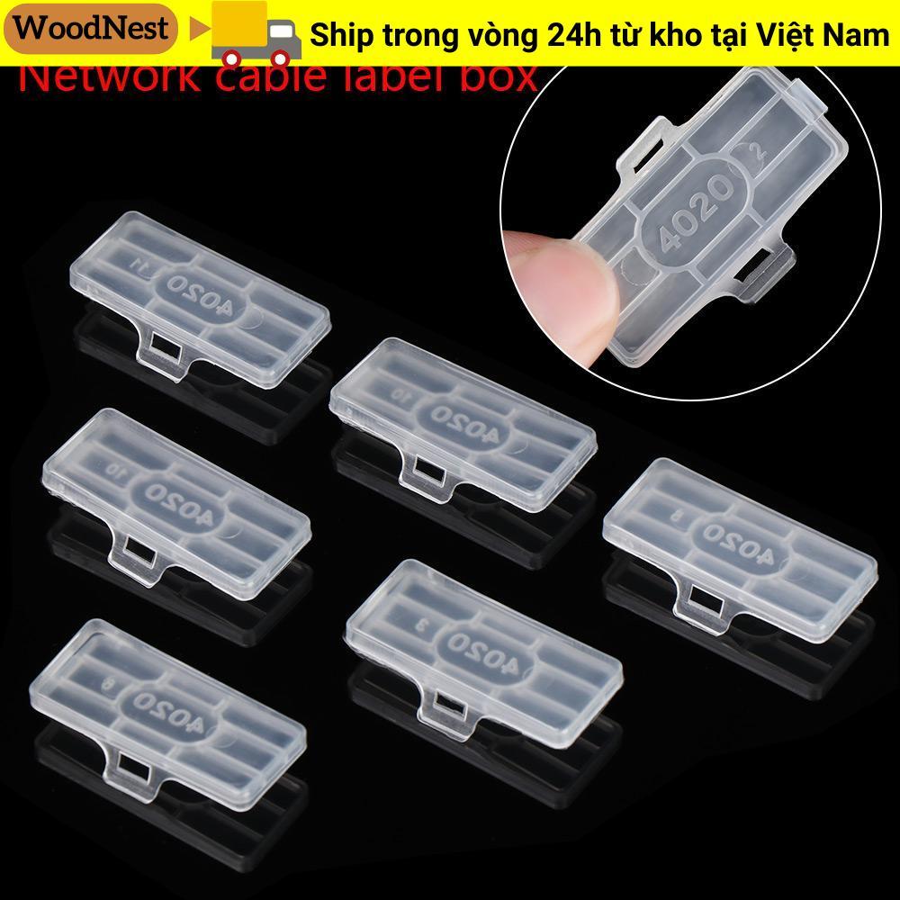 WOODNEST 50 Cái Nhãn Cáp Trong Suốt Hữu Ích Dây Buộc Cáp Hiển Thị Hộp Thẻ Ký