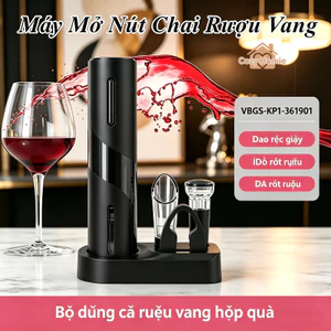 Dụng cụ mở nút chai rượu vang đỏ tự động tích hợp lưỡi cắt, bao gồm cáp sạc, một phụ kiện nhà bếp tiện lợi