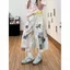 American Retro Washed Patch Stitchered Design Crop Jeans Nữ Mùa Hè Phố Cao Cấp Rời Ôm Hơn Nhìn Giữa