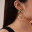 Retro khí chất nhỏ giọt ngọc trai dầu kim cương mặt trăng ngôi sao cá tính bông tai nữ đa năng