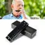 Guansfs Cấu trúc hợp kim kẽm đen nhẹ 10 lỗ Harmonica Kích thước nhỏ gọn để biểu diễn và luyện tập