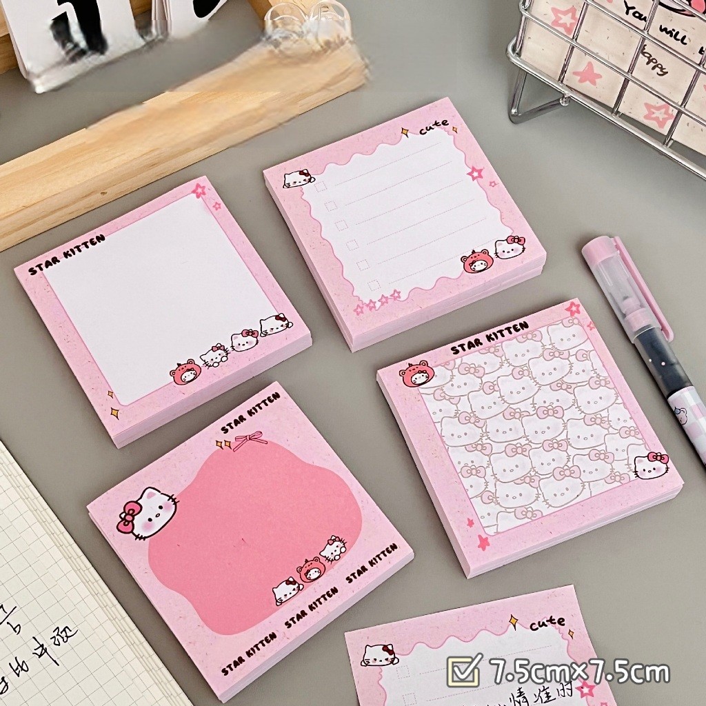 Giấy note ghi chú 50 tờ kích thước 8x8cm hinh Hello Kitty siêu xinh MUNSTORE NOTEKI055