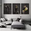 Người phụ nữ châu Phi cầm poster vàng bạc không khung tranh canvas trang trí tường phòng khách