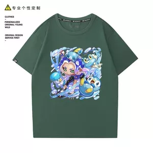 Pikmin4 Pikmin Trò Chơi Hàng Hóa Phong Cách Pixel Cotton Nguyên Chất Tay Ngắn Màu Xanh Hải Quân Áo Thun Nam Nữ Sinh Rời Mùa Hè