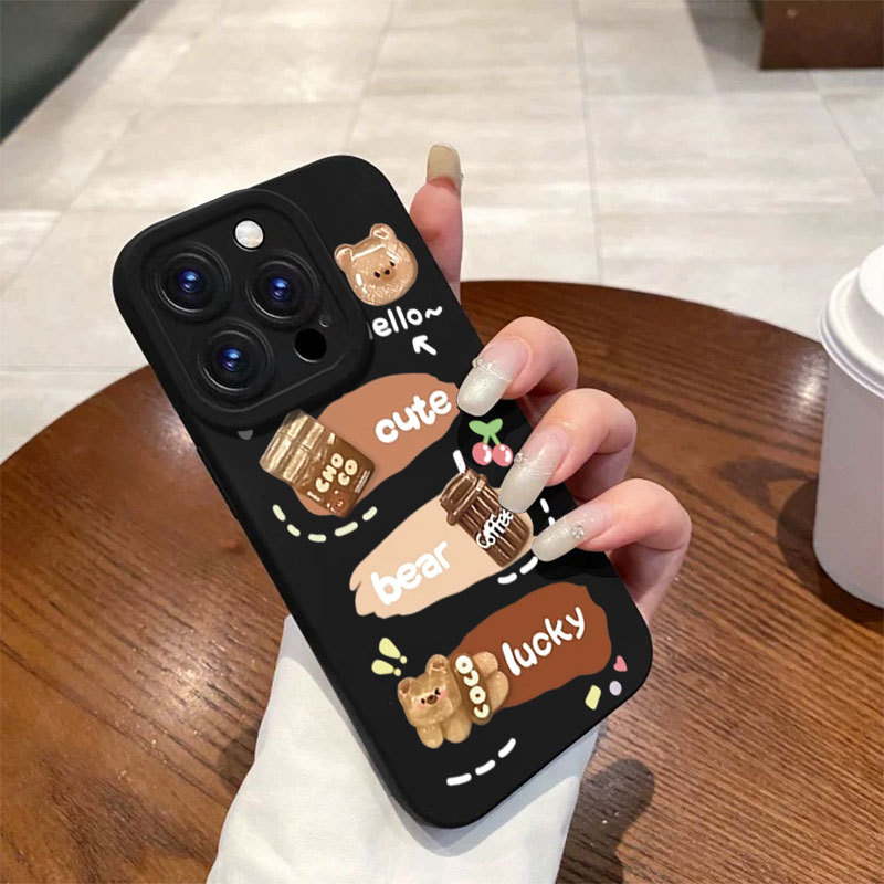Ốp lưng iPhone Case Silicon hình chú gấu dễ thương - iP 7/8/X/XS/XR/11/12/13/14/15/16/17/Plus/Air/Pro/Max