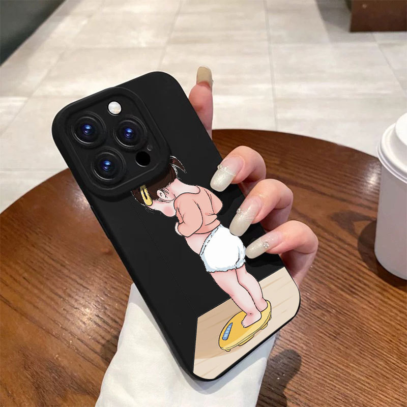 Ốp lưng iPhone hình cô bé bằng silicone mềm - iP 7/8/X/XS/XR/11/12/13/14/15/16/17/Plus/Air/Pro/Max