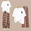 Bộ quần kẻ dài caro đỏ+ và áo phông unisex gấu xanh in ngu ự c -chang3158