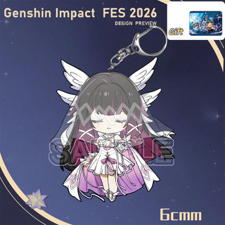 Genshin Impact FES 2026 Acrylic Figure Keychain 6CM Columbina Skirk Tartaglia Flins Arlecchino