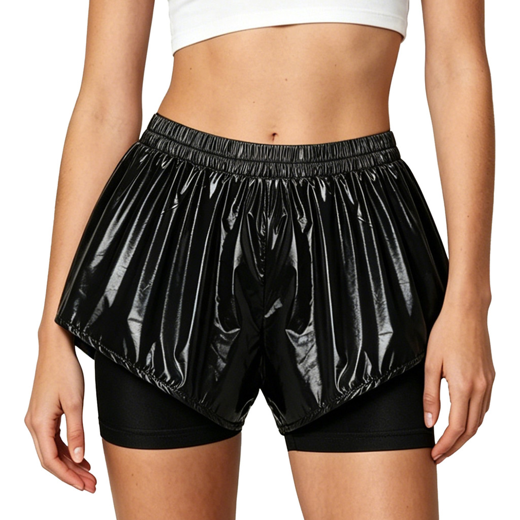 YOOJOO Nữ Quần Short Hai Lớp Chống Thấm Nước Booty Quần Short Có Tích Hợp Thoáng Khí An Toàn Quần Short Thể Thao Đáy Chạy Xe Đạp Bơi