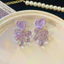 Bông tai hoa zircon tình yêu phong cách cao cấp, mới lạ, phù hợp thời trang hàng ngày