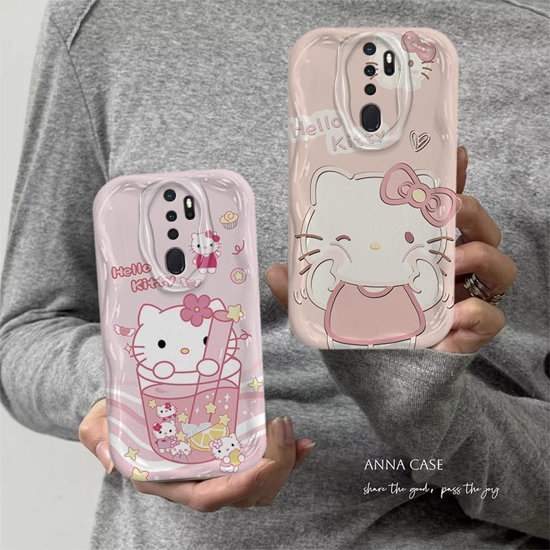 Ốp Lưng Cho OPPO A9 2020 A5 2020 Phim Hoạt Hình Kem Cặp Đôi Mèo Mềm TPU 3D Sóng Silicon Vỏ Điện Thoại