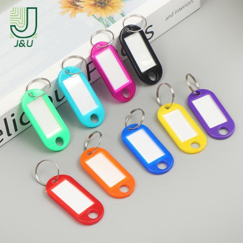 [J & U-T] 50 Chiếc Thẻ Chìa Khóa Móc Khóa Nhiều Màu Sắc Nhãn ID Tên Phòng Địa Chỉ TEL Số Bút Chìa Khóa Thẻ Hành Lý Có Vòng Chia