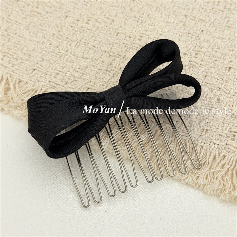 Kẹp Tóc Satin Nơ Màu Hàn Quốc Lược Tóc Nữ