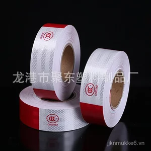 Hàng có sẵn Hàng hóa ô tô tự động Cơ thể Kiểm tra hàng năm Nhãn dán phản quang màu đỏ trắng Phim phản quang Băng cảnh báo ban đêm Dải phản quang AZTQ
