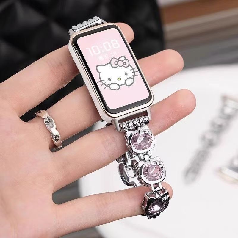 Dây đeo cổ tay bằng kim loại dễ thương cho Huawei Band 11 10 9 8 Vòng đeo tay cho Huawei Watch Fit3 4 4pro Dây đeo đồng hồ có thể điều chỉnh