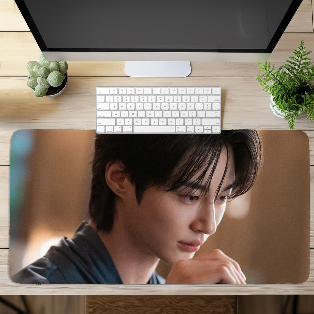 Tấm lót chuột Byeon Woo Seok, Bàn phím máy tính in hình nghệ thuật Vương miện hoàn hảo (60x30cm / 80x40cm)
