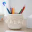 Giỏ dây Cotton dệt tay Đồ chơi lưu trữ để bàn Hộp đựng mỹ phẩm Chìa khóa Giỏ đựng đồ ăn nhẹ màu trắng