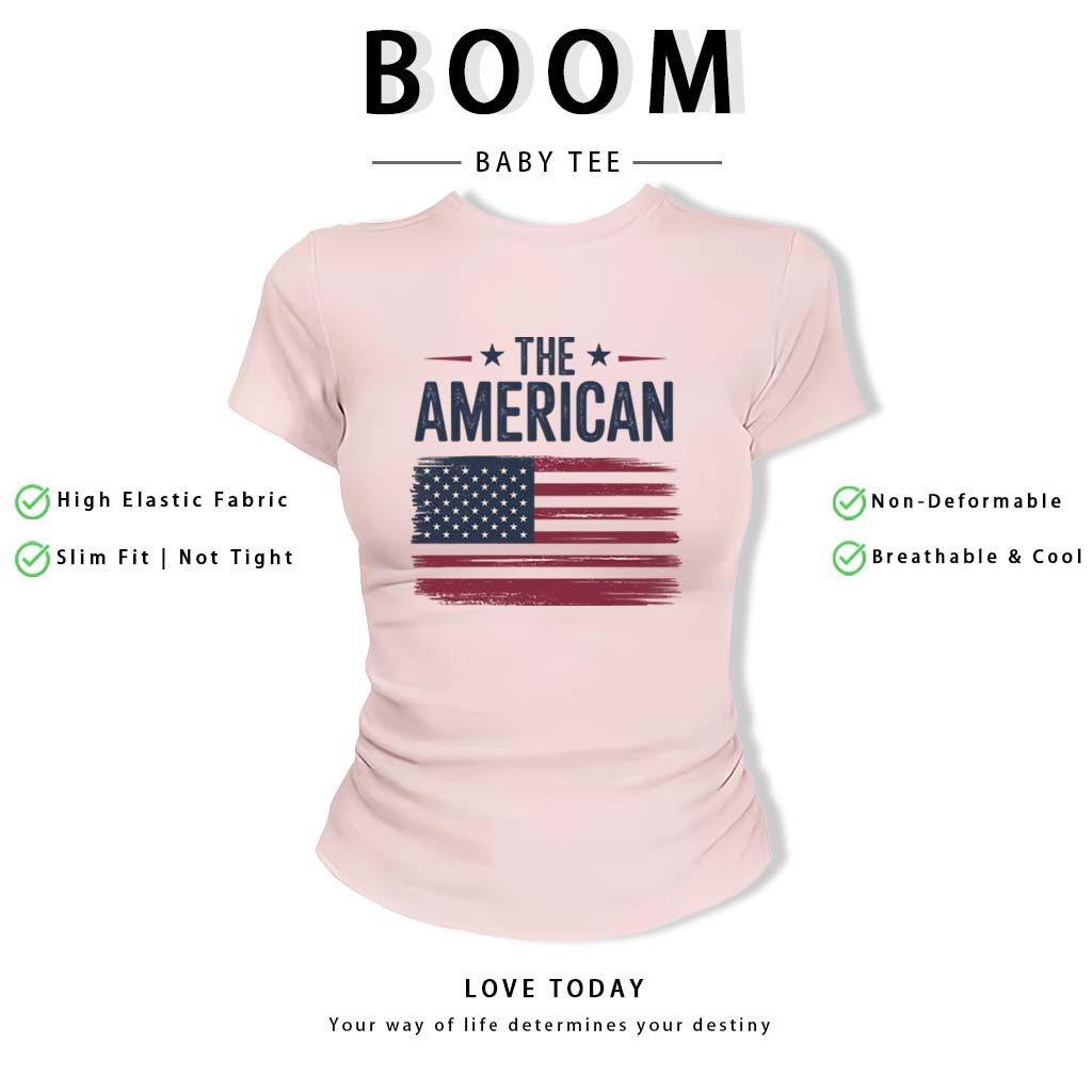 BOOM Áo Baby Tee Nữ Cotton Ôm Body-Áo Thun Ngắn Tay Y2K In Hình PhongCách Mùa Hè, Cổ Tròn Hàng Đầucách hàn quốc phongR09