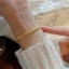 Vòng tay mạ vàng 18K dành cho nữ, Dây chuyền sóng nước ngôi sao lấp lánh, Chống phai màu