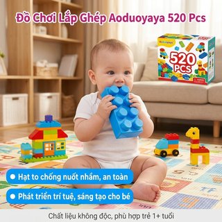 Khối xây dựng trẻ em Đồ chơi giáo dục Bộ câu đố học tập thân nhựa sáng tạo 520 miếng