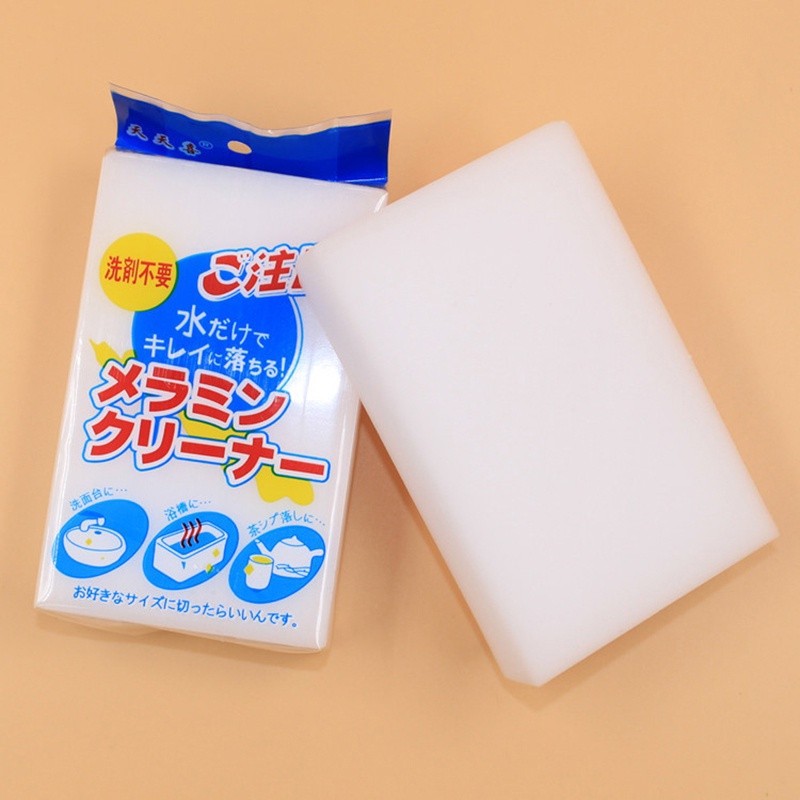 Set 10 Miếng bọt biển nano, Mút Xốp Melamine Miếng Cọ Rửa Bát, Chén - Cọ Đa Năng (Miếng Chữ Nhật Trắng)