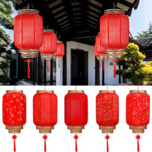 Đèn lồng lễ hội mùa xuân ROLY, Đèn lồng năm dày chống thấm nước, Đèn lồng màu đỏ cổ bền bỉ Trang trí năm Trung Quốc