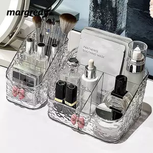 MARGREDY 1 Cái Hộp Bảo Quản Mỹ Phẩm, Giá Đựng Đồ Để Bàn Đa Năng Bằng Nhựa, Khăn Đựng Khăn Giấy Mặt 1 / 3 / 4 / 5 Lưới Sắp Xếp Kệ Hộp Trang Sức Trang Điểm