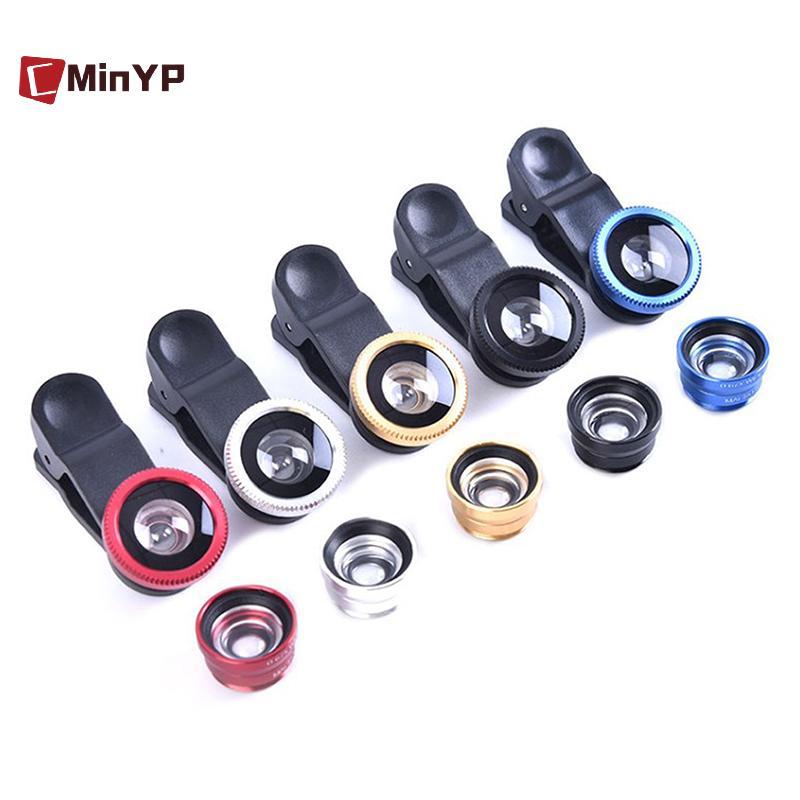 CMinYP 3In1 Ống Kính Điện Thoại Camera Chung Cho Điện Thoại Thông Minh Góc Rộng Ống Kính Mắt Cá Và Kẹp Macro Camera Bộ Cho Điện Thoại Di Động Đa Năng Vinh Quang