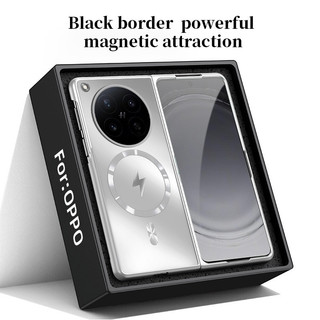 Dành Cho OPPO Find N6 FindN6 Ốp Lưng Da Sang Trọng Cảm Giác Mờ PC Cứng Từ Tính Lật Vỏ Điện Thoại Cho OPPOFindN6