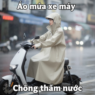 Xe Máy Poncho Oxford 420D Chống Thấm Nước và Thoáng Khí, Có Mũ Trùm Đầu Neon
