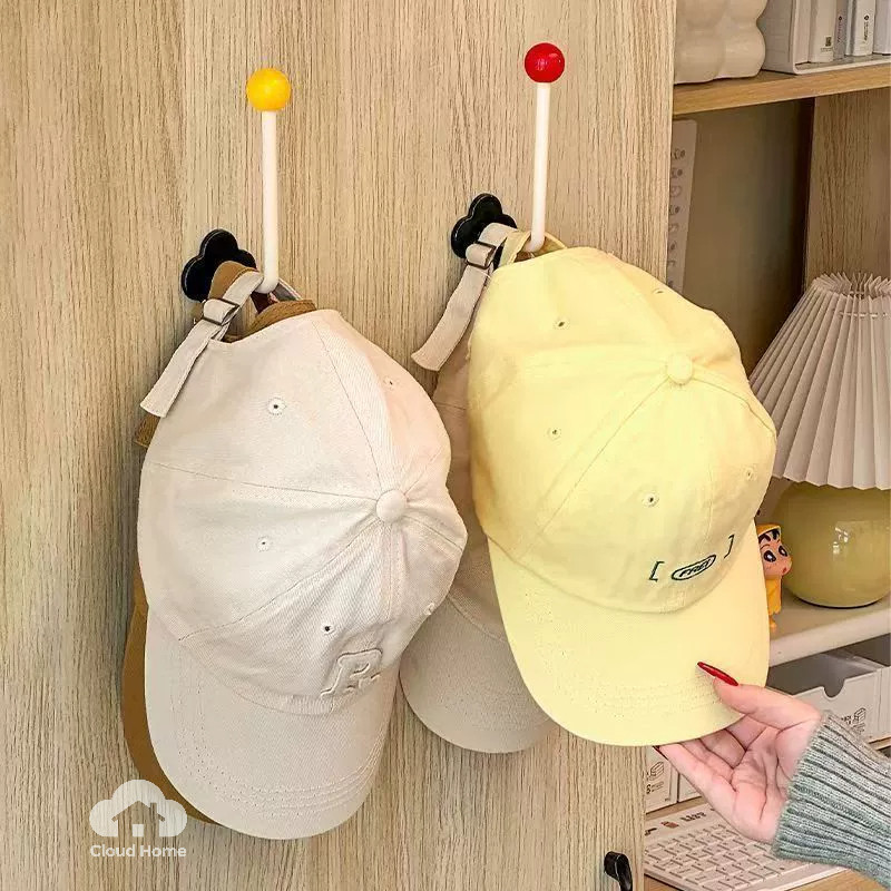 🌤️COD🌤️Móc lưu trữ băng đô, Móc treo vải treo tường hình chữ L, Giá đựng đồ nhà bếp miễn phí Dopamine Punch