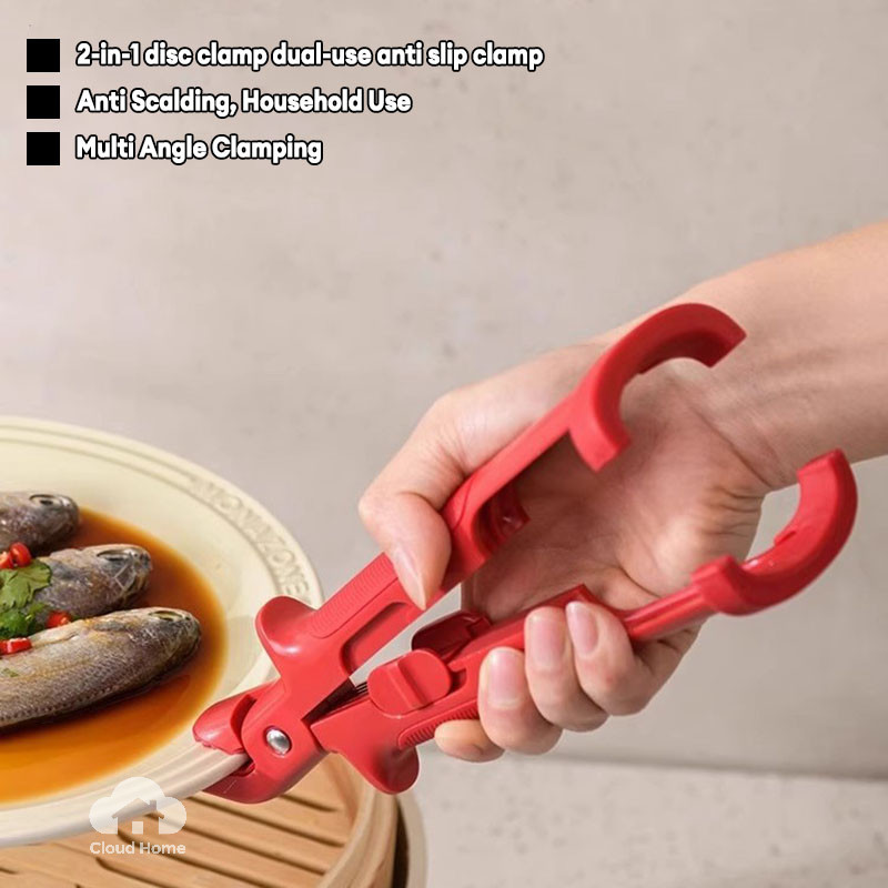 Kẹp chống bỏng 2 trong 1, kẹp chống trượt cho đĩa, kẹp bát, dụng cụ nhà bếp đa năng