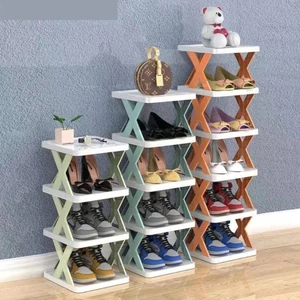 Kệ Để Giày Dép Chữ X Thông Minh Có Thể Tháo Lắp Gấp Gọn, Kệ Nhựa 5 Tầng Cao Cấp Để Đồ Đa Năng Thông Minh Tiện Dụng