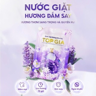 [COMBO 2 TÚI] Nước Giặt Xả TopGia Hương Hoa Nắng và Đắm Say Túi 2l Giúp Làm Sạch Khuẩn Lưu Hương 72H