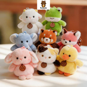 Rytanda Mềm Mại Dễ Thương Mô Phỏng Ếch Gấu Trúc Cáo Lợn Vịt Vàng Koala Thỏ Voi Chó Sang Trọng Cho Bé Trai Bé Gái Sang Trọng Mặt Dây Chuyền Búp Bê Động Vật Móc Khóa Trang Trí Bạn Gái Quà Tặng Sinh Nhật