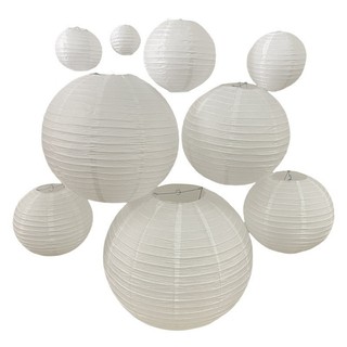 Lồng đèn giấy trắng 20 inch cao cấp cho sự kiện Màu TRẮNG TINH،Trang trí nội thất،Đèn chùm