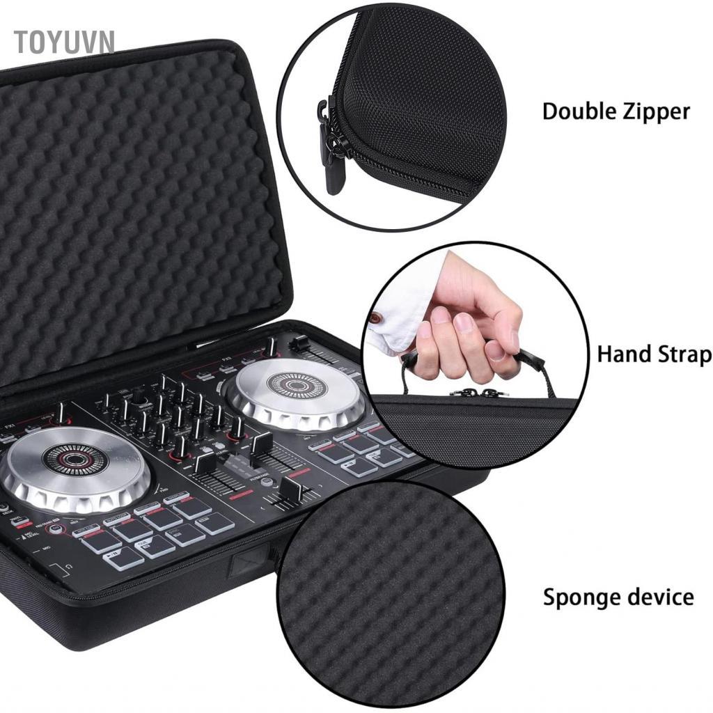toyuvn Irfora DJ Controller Hard Case Các thiết bị tương thích Giữ an toàn Khóa kéo đôi Đệm xốp Tay cầm tiện lợi cho DDJ FLX4 400 SB2 SB3 RB