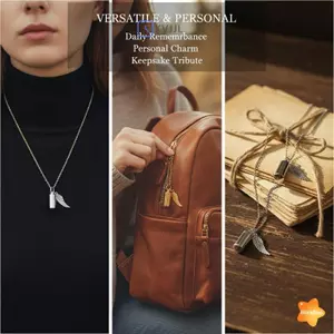 Mặt dây chuyền bằng thép không gỉ Urn Nelace Thiết kế cánh thiên thần để lưu trữ trang sức có dây chuyền để tưởng nhớ mới