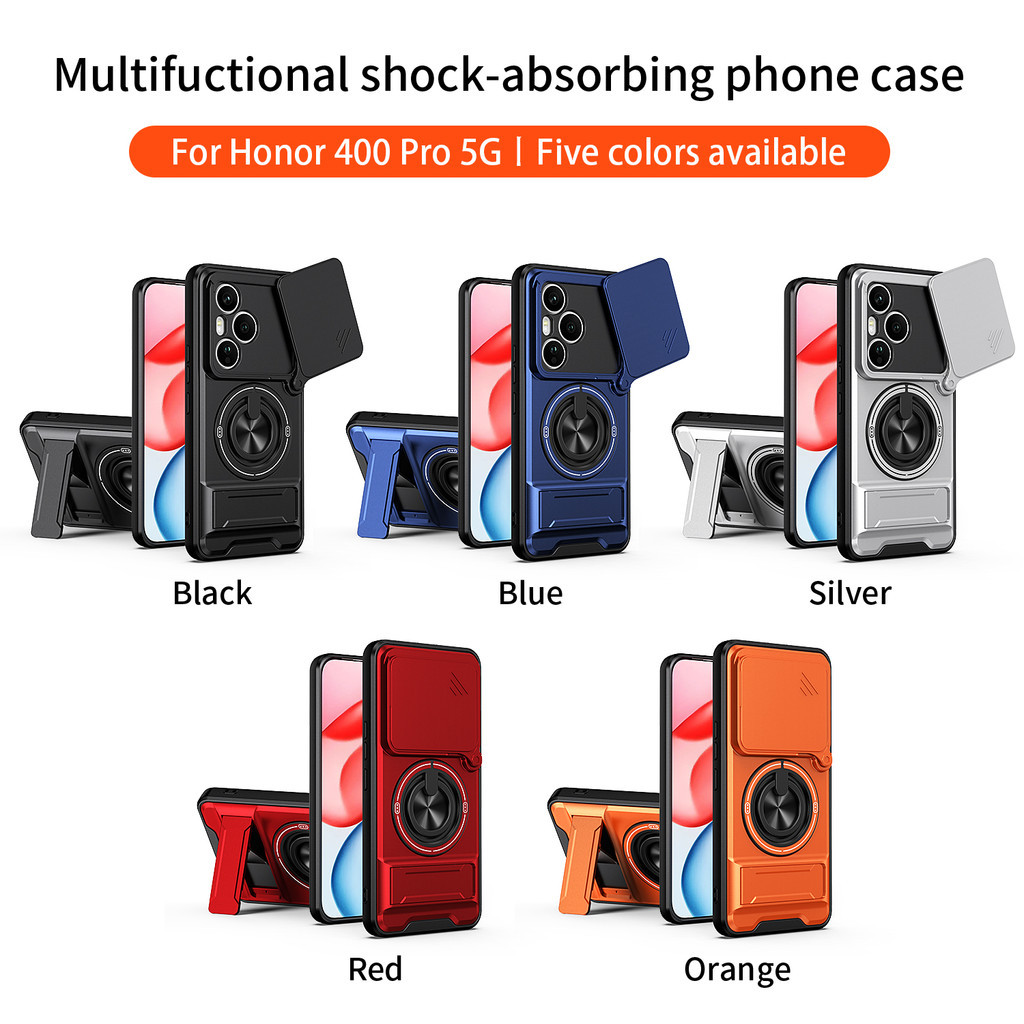 Ốp Điện Thoại Đa Năng Sang Trọng Thích Hợp Cho Honor 400 Pro 200 Lite 600 500 Smart 5G Dây 360°Giá đỡ vòng có vỏ máy ảnh Vỏ bảo vệ toàn diện chống sốc