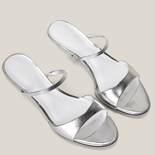 Giày Sandal Nữ Mũi Tròn Slip-On Dày Gót 35-42
