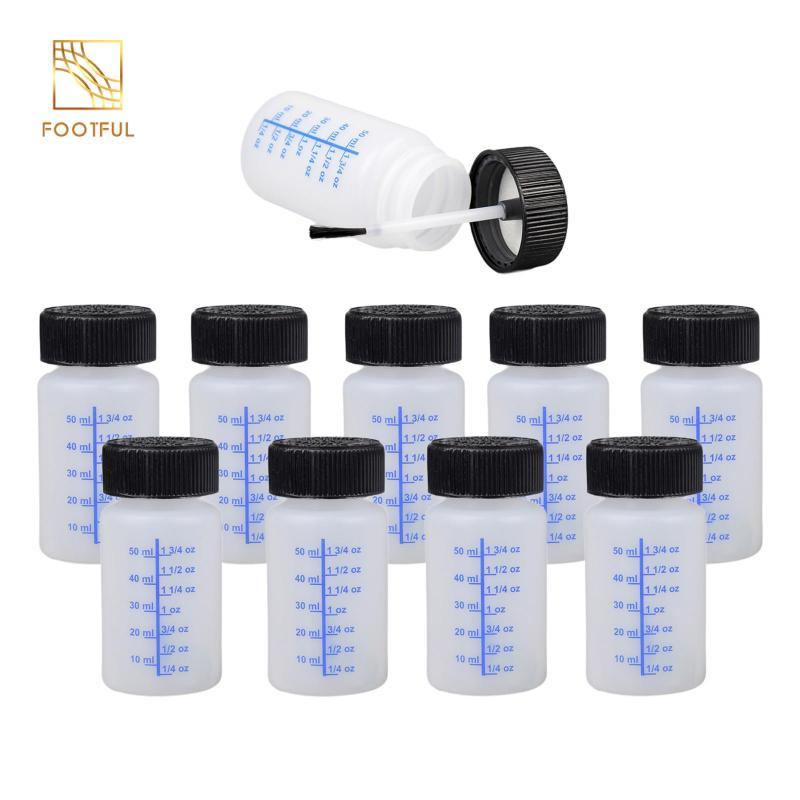 10 Gói Chai Sơn Có Thể Đổ Lại Có Cọ Và Nắp, Hộp Đựng Cảm Ứng 60ml