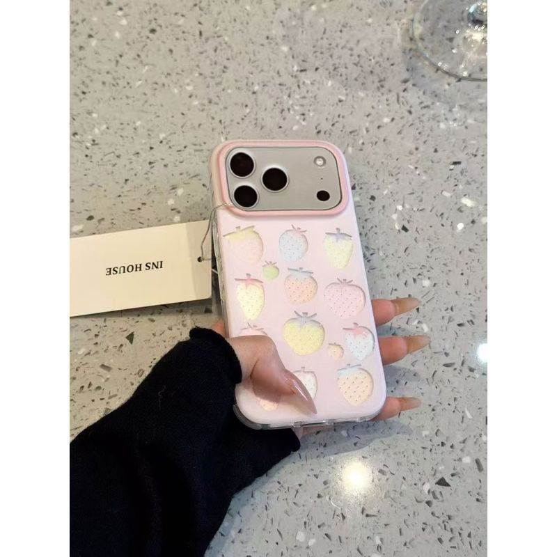 Apple 17 / 16promax Dâu Hồng Dễ Thương 14 / 13 / Xsm