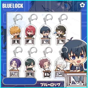 HT2 Khóa Xanh Móc Khóa Anime Móc Khóa Túi Acrylic Mặt Dây Chuyền Chim Cánh Cụt Dễ Thương Isagi Yoichi Hyouma Móc Chìa Khóa Quà Tặng TH2