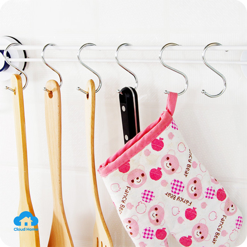 Móc treo quần áo, nhà bếp hình chữ S, móc treo chịu lực cao, móc kim loại thép không gỉ, móc chịu tải siêu nặng.