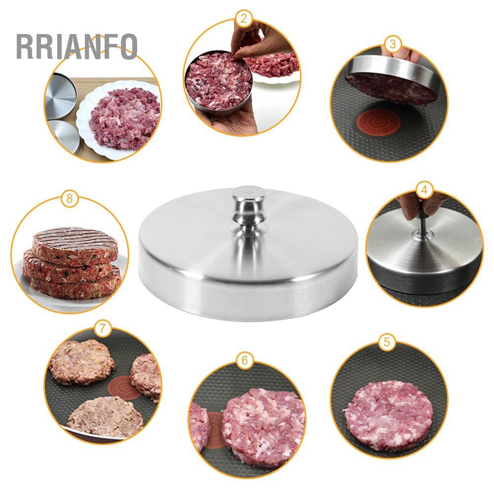 rrianfo Thép Không gỉ Chịu Lực Nhồi Hamburger Thịt Thịt Bò Khuôn Ép Bánh Patty Máy Làm Dụng Cụ Nhà Bếp