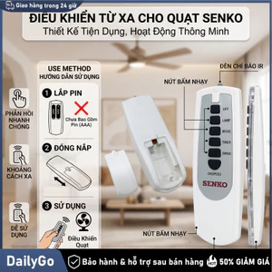 Điều khiển từ xa quạt Senko loại TR-828 chính hãng tặng pin Thay thế remote cũ bị hỏng, mất,Không có pin