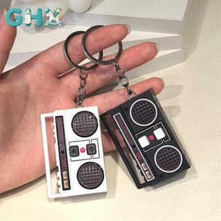 GHX 1 Miếng Mini Ghi Âm Mặt Dây Chuyền Sáng Tạo Ngộ nghĩnh Mini Đài Phát Thanh Đồ Chơi Âm Nhạc Túi Cổ Điển Trang Trí Móc Khóa Cặp Đôi Quà Tặng VN