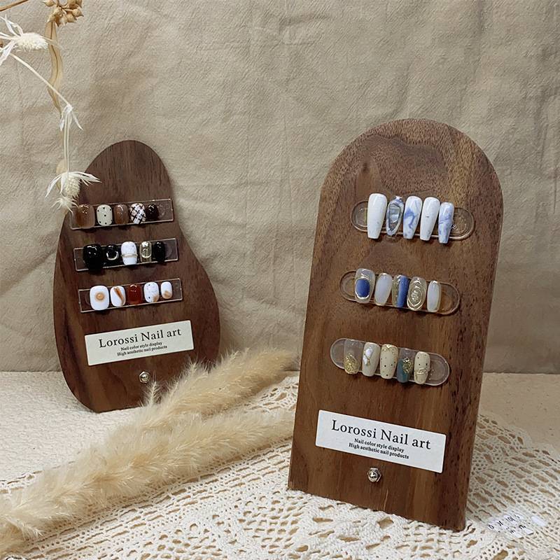 [Keepcheer] Phong cách cổ xưa Nail Art Color Board Bảng trưng bày quả óc chó Trang trí Mặc sơn móng tay Keo màu Thẻ làm móng tay Mẫu trưng bày Ra Mới
