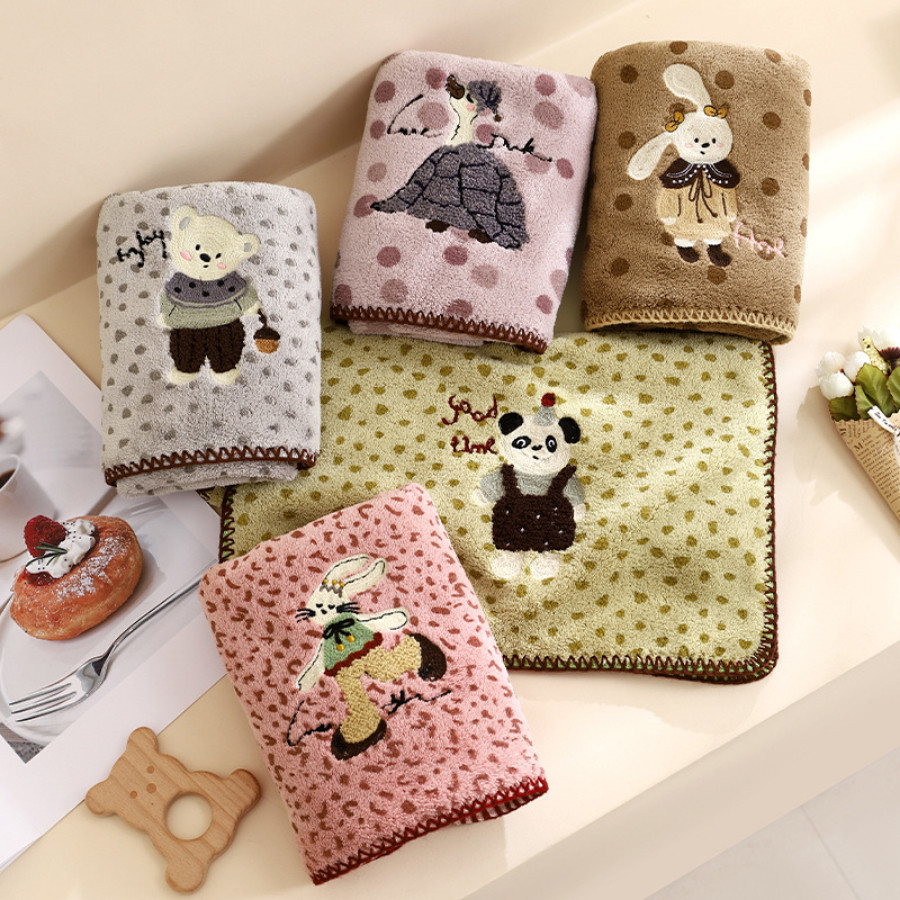 Khăn Tắm Cotton HomeMate Thêu Hình Thú Dễ Thương, Khăn Cao Cấp Siêu Thấm Hút Mềm Mại Cho Bé & Gia Đình